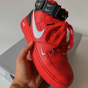 AIR FORCE 1 MID LV8 GS 'UNIVERSITY RED'